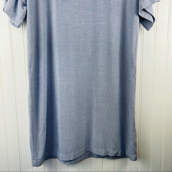Madewell Striped Laced-Sleeve T-Shirt Style Dress Blue Size Medium - Picture 7 of 14